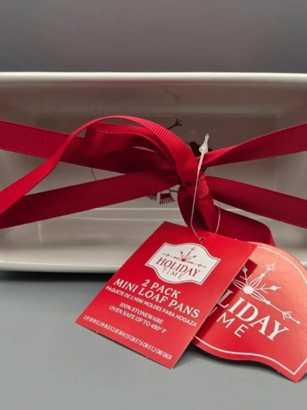 Holiday Time Red Polka Dot & Green Striped Mini Loaf Pan Set